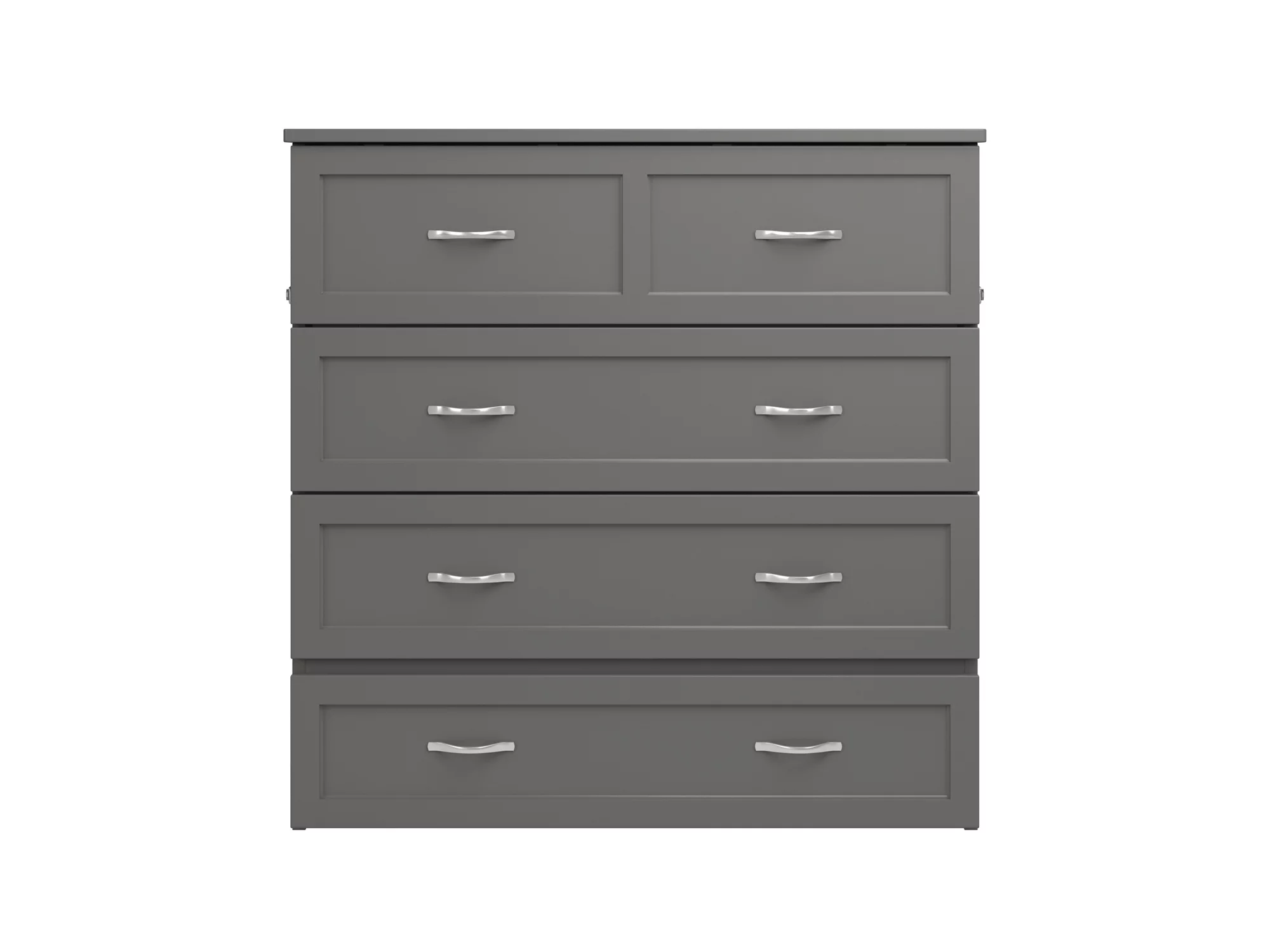 AFI Northfield Twin XL Solid Wood Murphy Bed Chest with Mattress, Drawer & Charger, Grey
