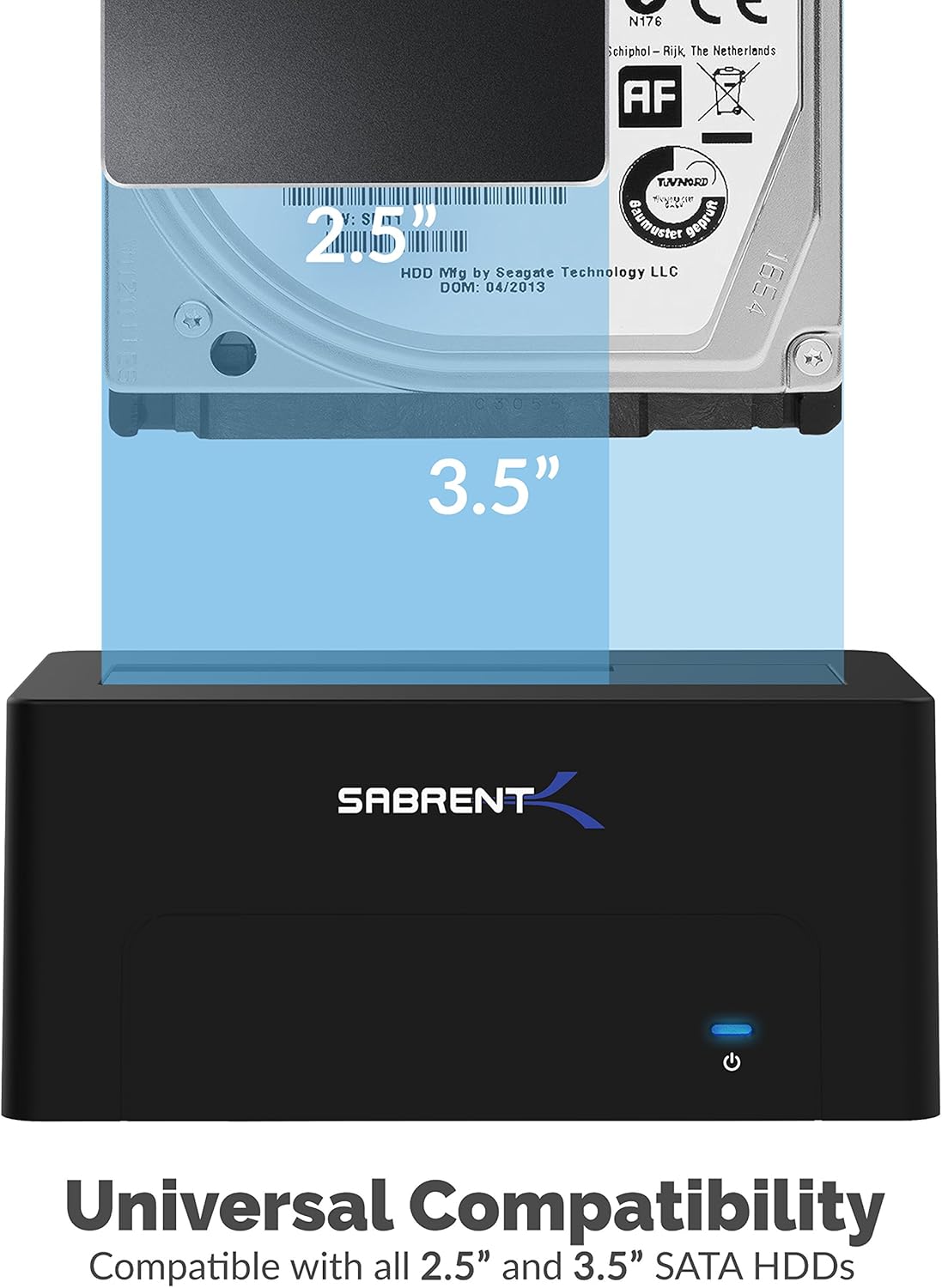 Sabrent USB 3.1 to SATA External Hard Drive Docking Station for 2.5 or 3.5in HDD