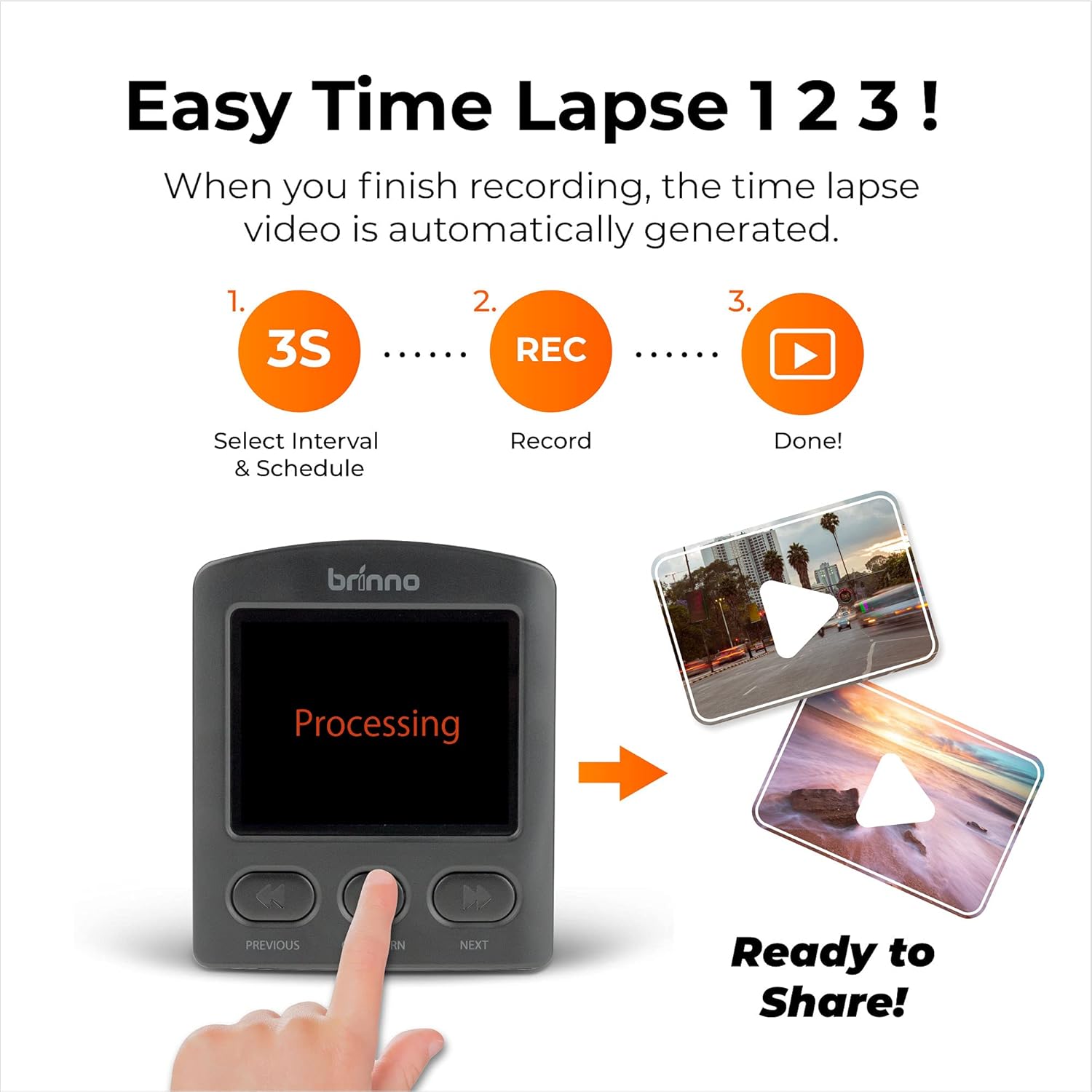 Brinno TLC2020 Time Lapse Camera, 99-Day Battery Life, Multiple Modes (Step Video/Stop Motion/Still), Flexible Schedule, Easy Installation, HD 1080p