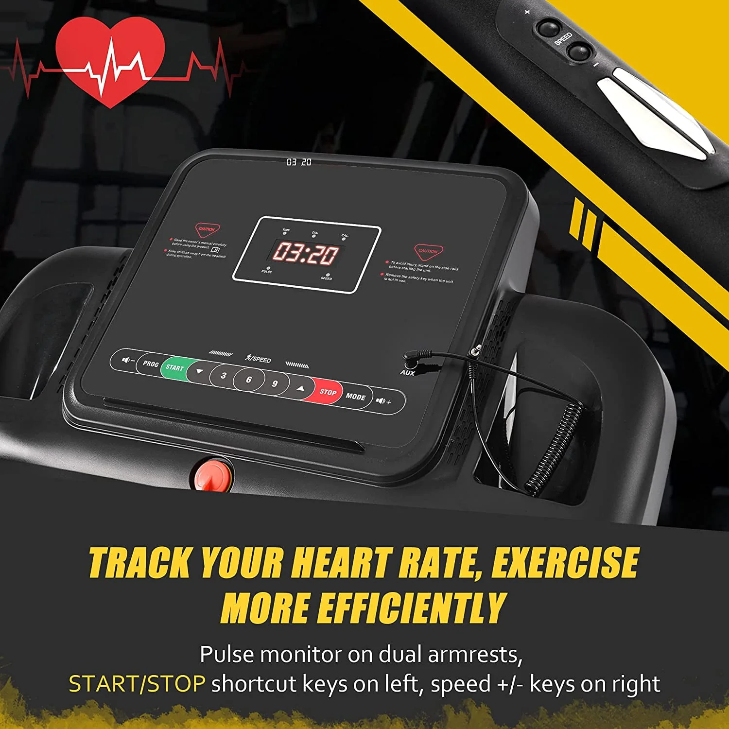Merax Motorized Treadmill for Home, 2.5HP Electric Treadmill for Running, Walking and Jogging Exercise with Speakers, 12 Programs, Tracking Pulse