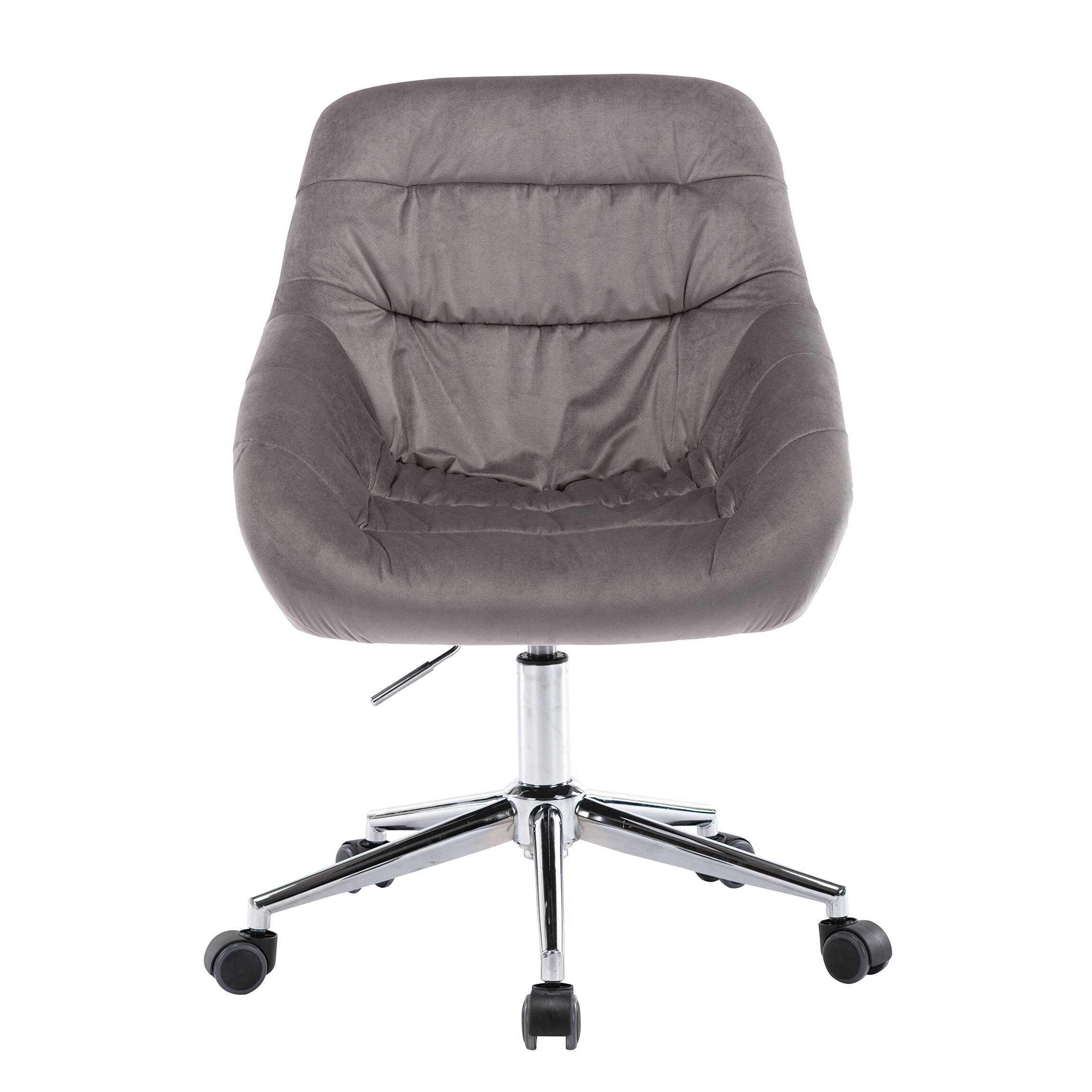 Fabric Upholstered Swivel Ergonomic Adjustable Height Homeoffice Task Chair - Dark Grey