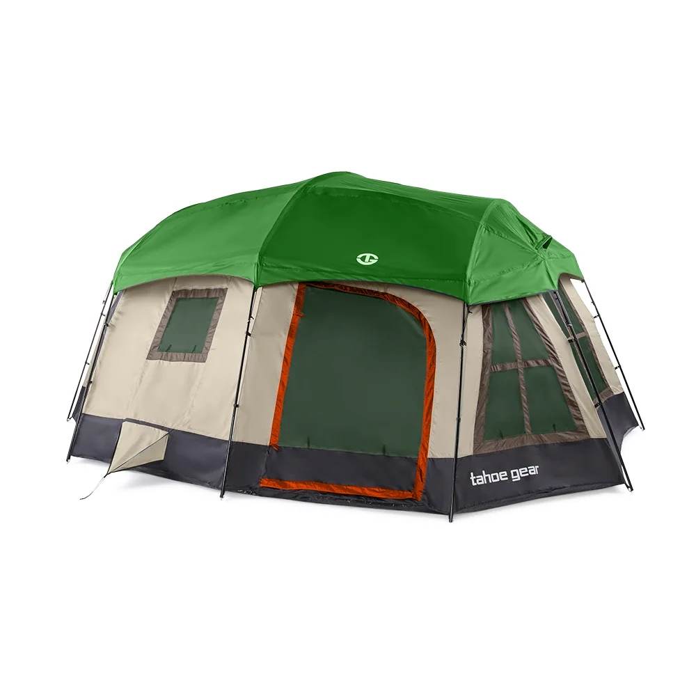 Tahoe Gear Ozark TGT-OZARK-16-D 16 Person 3 Season Family Cabin Tent, Brown