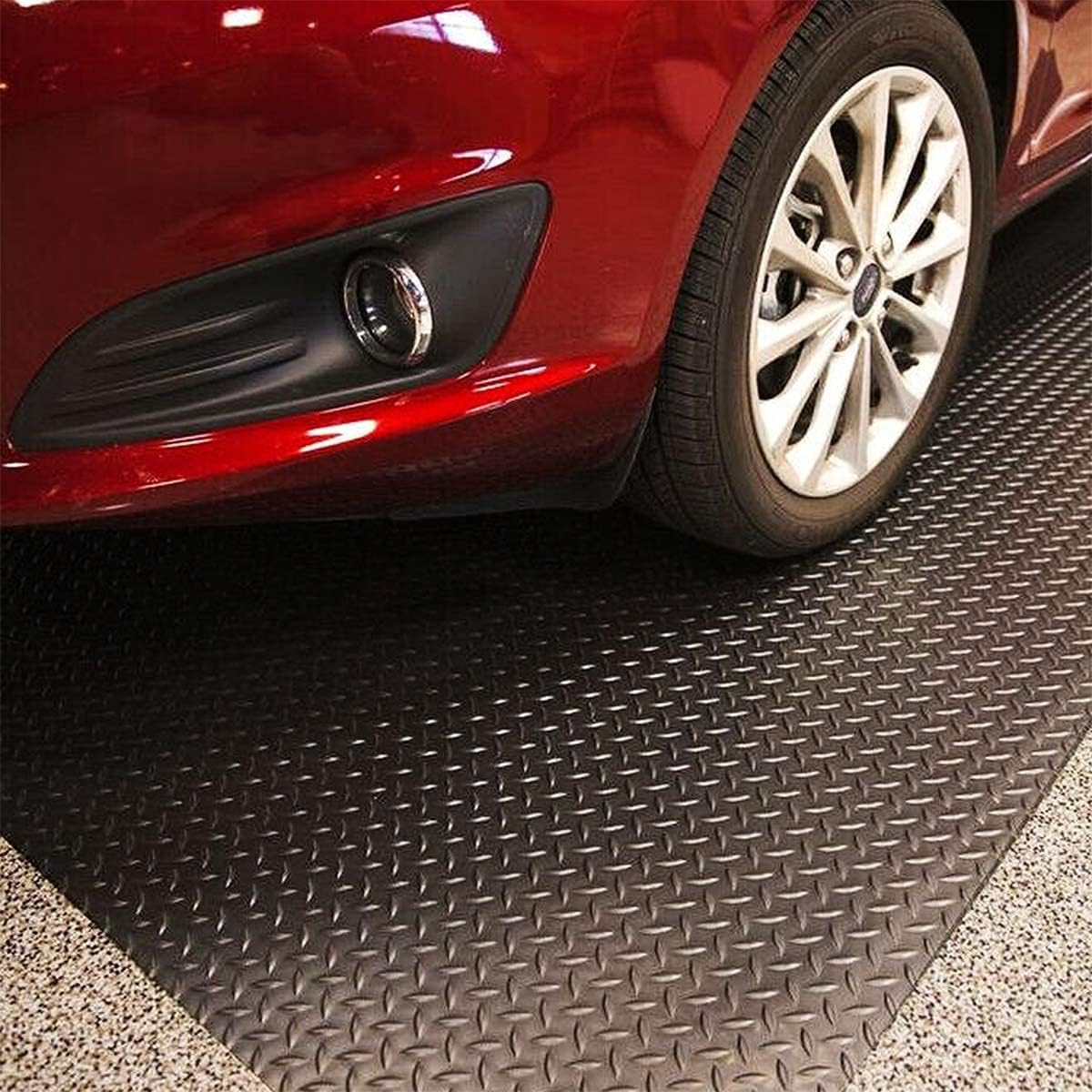 Rubber Diamond Garage Mats 3.3 x 13.2FT Heavy Duty Garage Floor Runner Anti Slip Garage Flooring Rolls