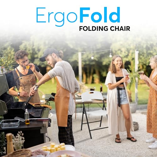 Oline Folding Chair, Indoor Outdoor Plastic Commercial Stackable Foldable Guest Chairs for Events Office Wedding Party Picnic Kitchen Dining
