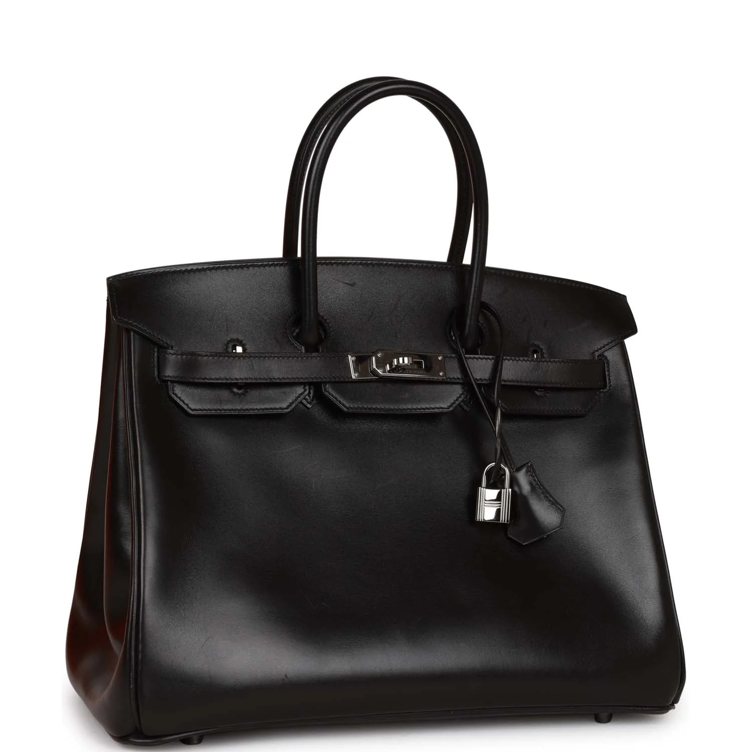 Pre-owned Hermes Special Order (HSS) Birkin 35 Black Box Verso Palladium Hardware