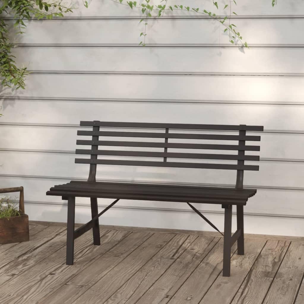 Garden Bench | Outdoor 2-Seater Patio Bench | Metal Park Bench for 2 Person | Yard Seating Bench for Outside Deck Backyard and Balcony | Black Steel