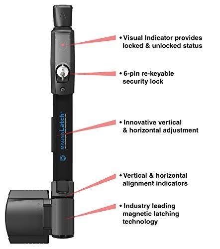 ML3VPKA Magnalatch Vertical Pull Pet Safety Gate Latch Black