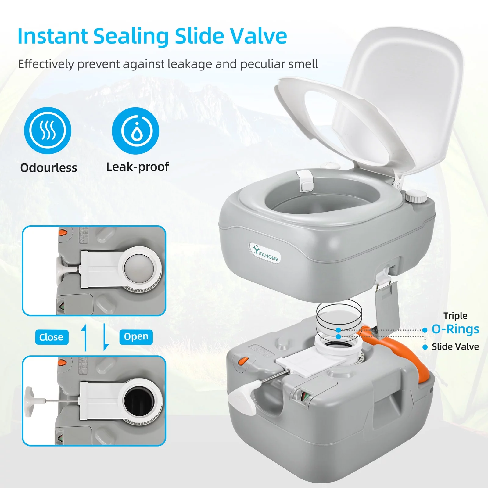 Dextrus Portable Sink and 5.8 Gallon Toilet Combo,30L Hand Washing Station