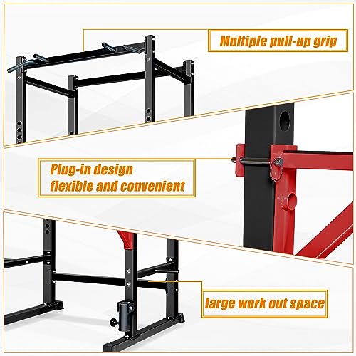 Bongkim Power Rack, Rack Cage for Weight Training, Adjustable Squat Stand Rack for Home Gym Equipment, Lifting Cage with 660lb Capacity