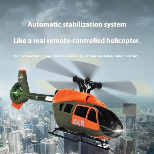 C190 1/30 Scale 6CH Single-Rotor RC Helicopter, Altitude Hold & Gyro Stabilization RC Plane, Beginner-Friendly Drone for Adult(4 Battery)