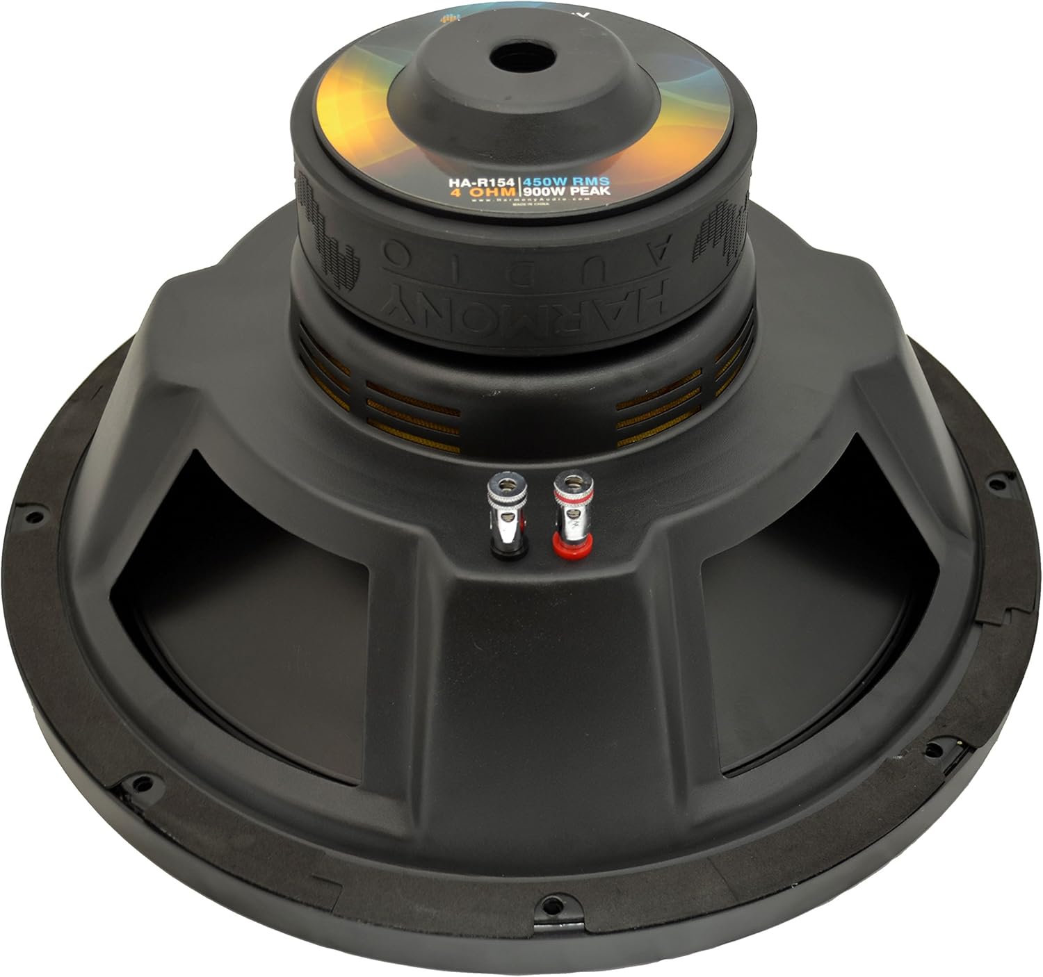 Harmony Audio (4) HA-R154 Car Stereo Rhythm Series 15 Sub 900W Subwoofer Bundle with HA-A1500.1 Amplifier & Amp Kit