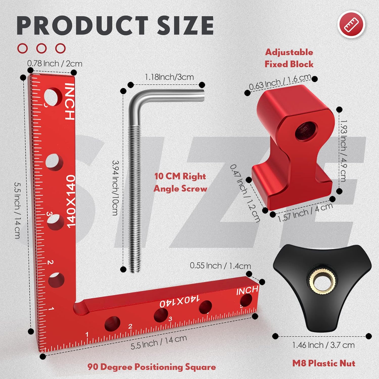 Relitec R Clamping Square, 90 Degree Corner Clamp, Right Angle Clamp For Woodworking