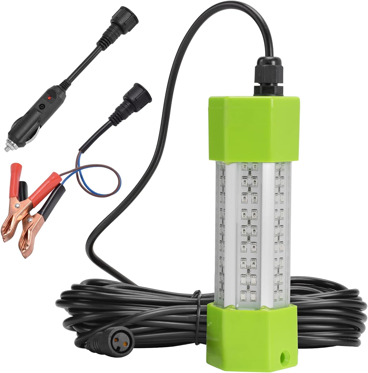 SF 12V 18/45/70W 108 LED Bait Submersible Fishing Light Underwater Crappie Lure Green Night Fishing Finder Pack of 2