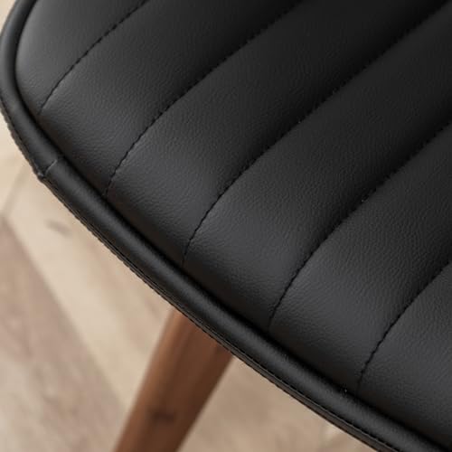 LUNLING Swivel Dining Chairs Set of 2, Mid Century Modern Gray Fabric+Faux Leather Kitchen Chairs with Arms,Bamboo Legs Side Chairs No Wheels