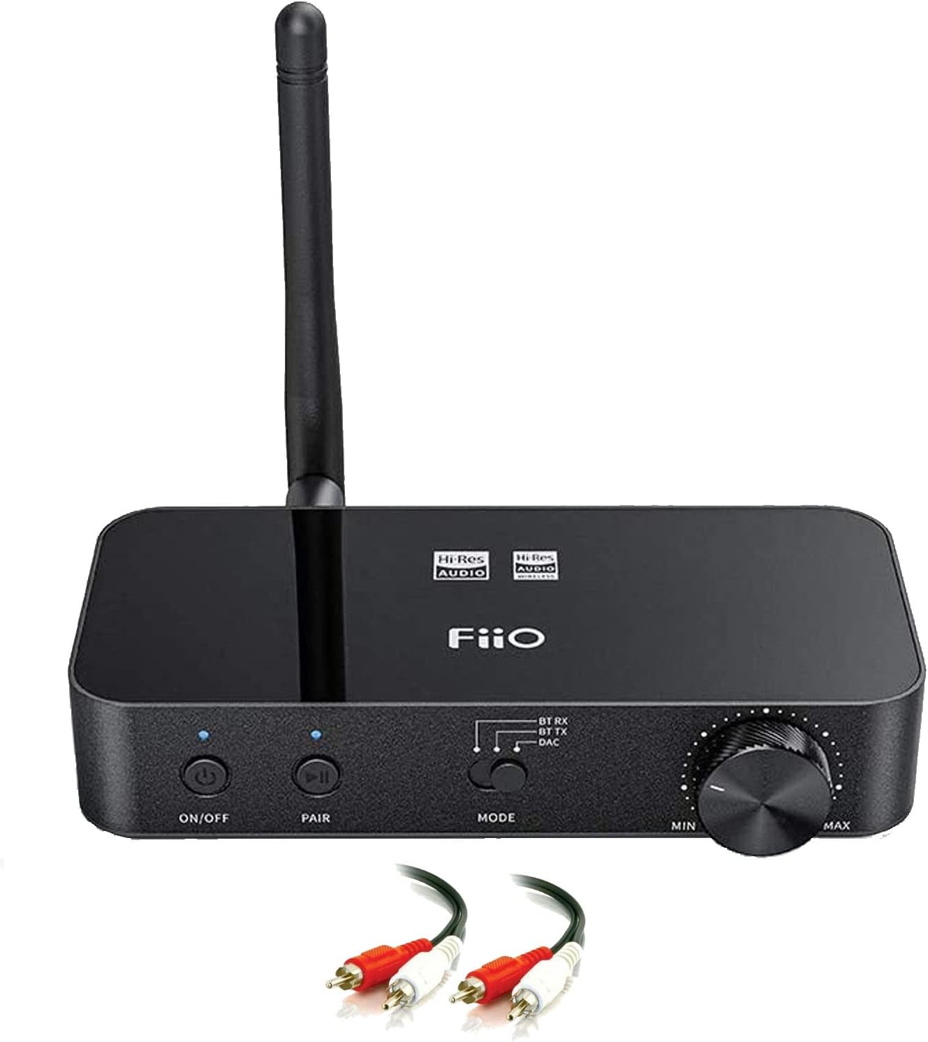 FiiO BTA30 Wireless Bluetooth 5.0 LDAC Long Range Transmitter Receiver with 2 RCA Male to 2 RCA Male Stereo Audio Cable