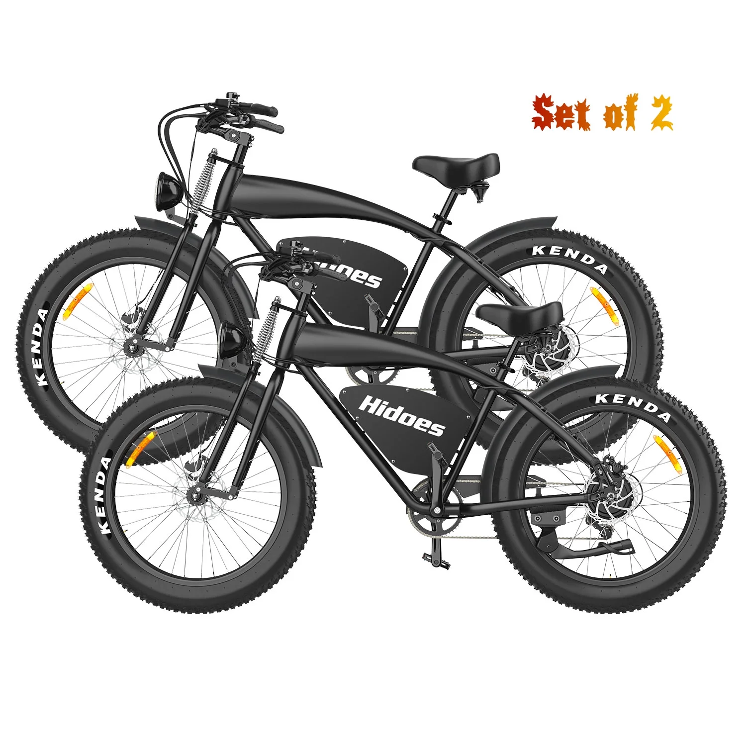 Hidoes Adult Electric Mountain Bikes Set of 2, 2 Pack 26" Fat Tire Commuting E-bike Set, up to 31mph & 49miles