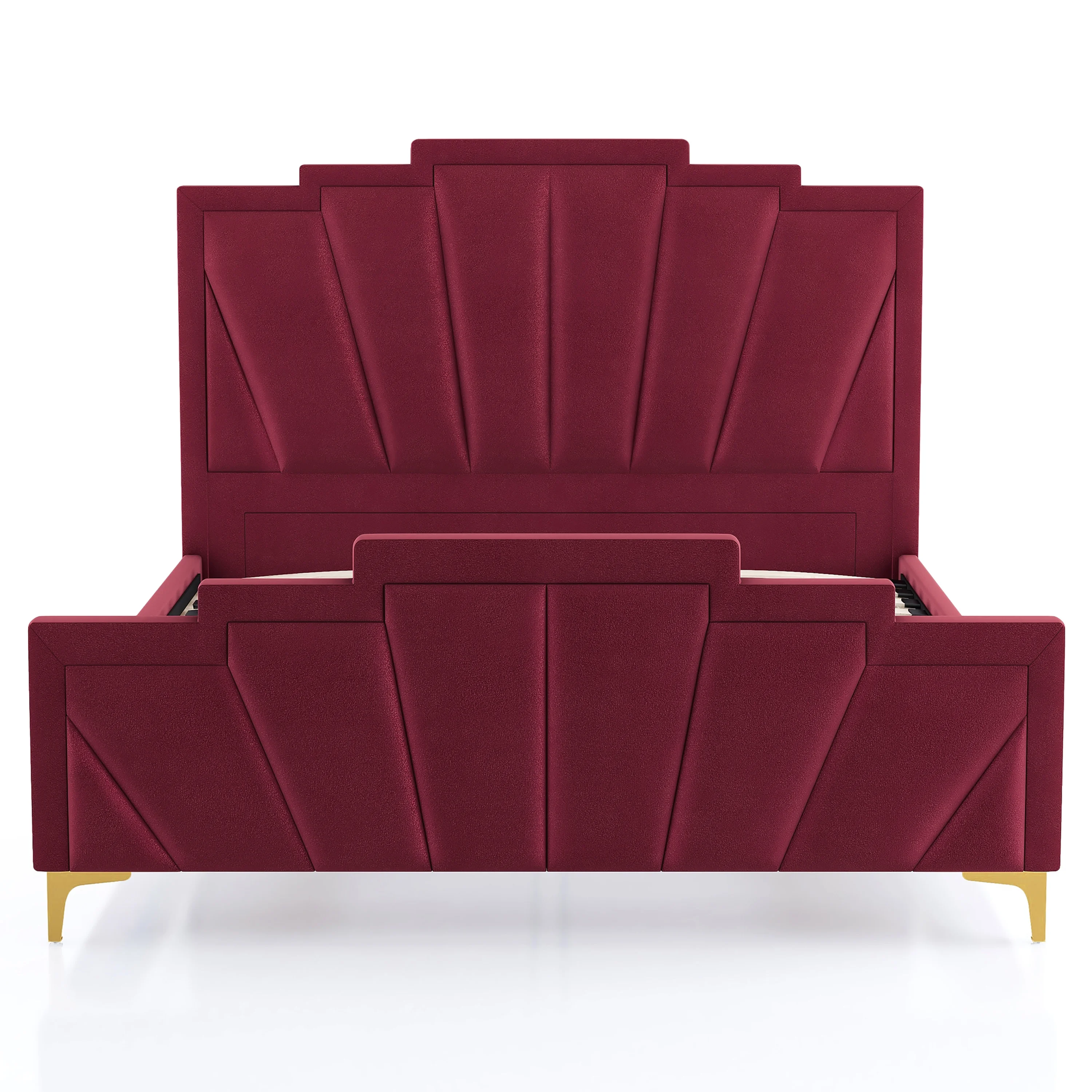 Furniture of America Gatsby Fabric Panel Bed, Red, King