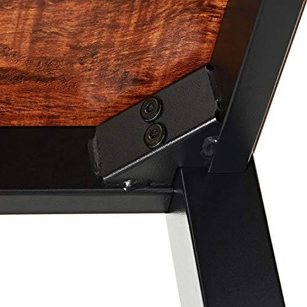 KHBIULIFE Computer Desk 55 Inch Modern Simple Large Study Writing Desk Industrial Style Laptop PC Table for Home Office  Sandalwood Board Black Leg