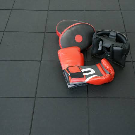 Rubber-Cal Revolution Interlocking Rubber Floor - 5/8 x 36 x 36-Inch Rubber Tiles - Black - 2 Pack