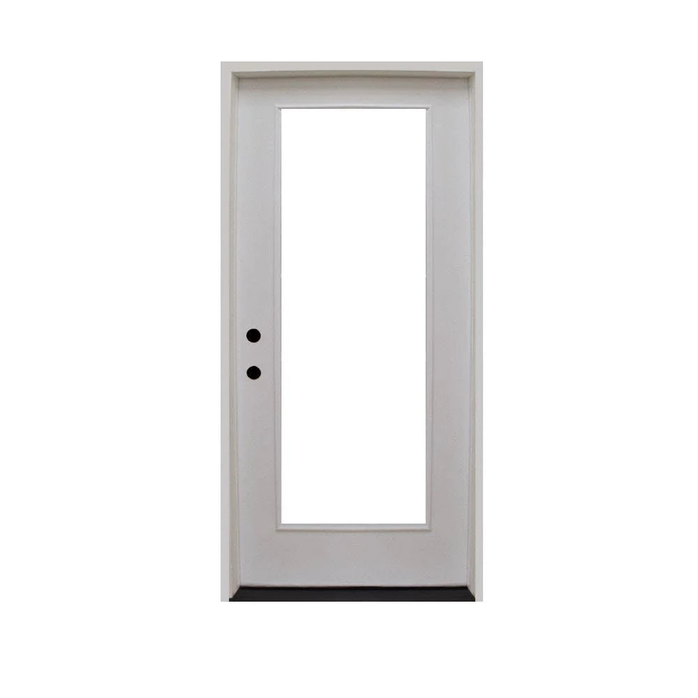 Steves u0026 Sons 24 in. x 80 in. Premium Full Lite White Primed Fiberglass Prehung Front Door