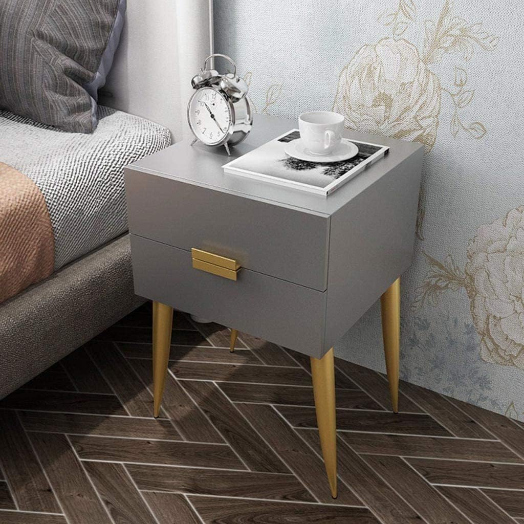 Bedside Table Delicate End Tables Household Bedside Table with 2 Drawers Nightstand Economical Simple Bedside Cabinet Wood-Based Panel Bedroom End