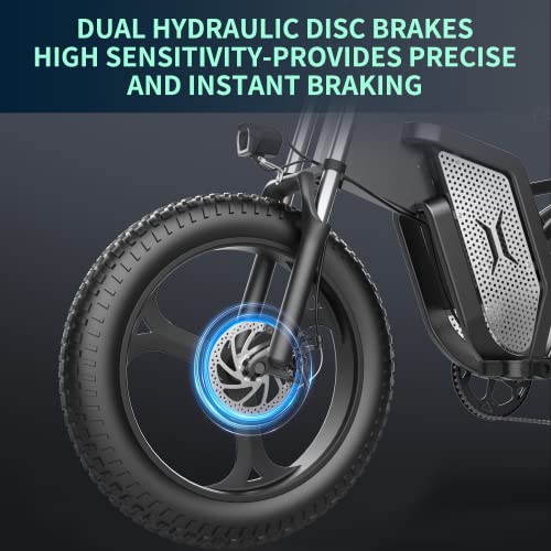X20 Electric Bicycle,20" x4.0 Fat Tire,2000W Motor,48V 25/30/35AH Removable Battery,35MPH,7-Speed Gear,Dual Hydraulic Shock Absorber