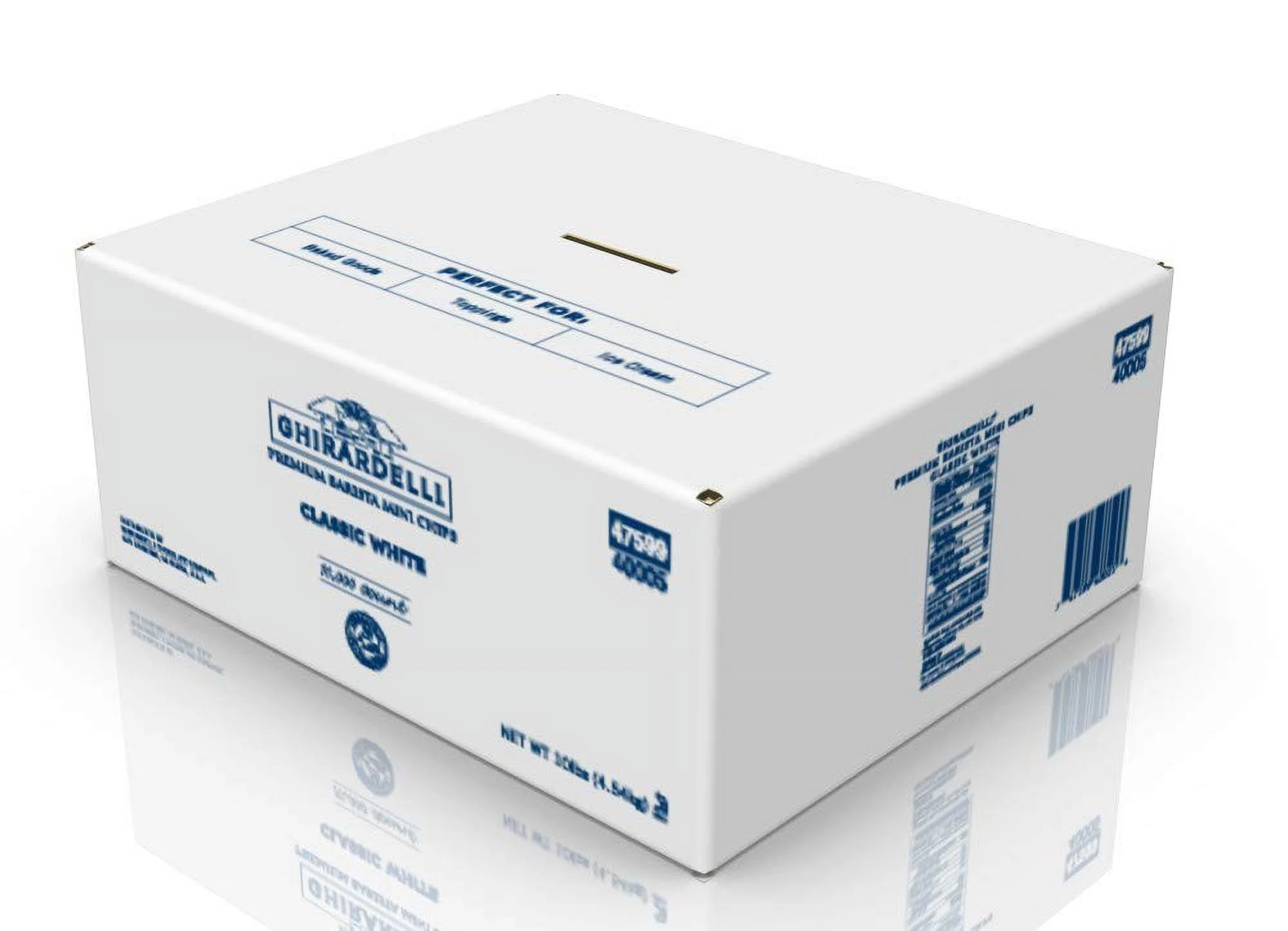 Ghirardelli Classic White Barista Mini Chips, 10 Lb, Chocolate, 160 Ounce