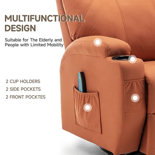 Recliner Chair, Rocking Chair with Massage and Heat, 360° Swivel Recliner Chairs for Adults