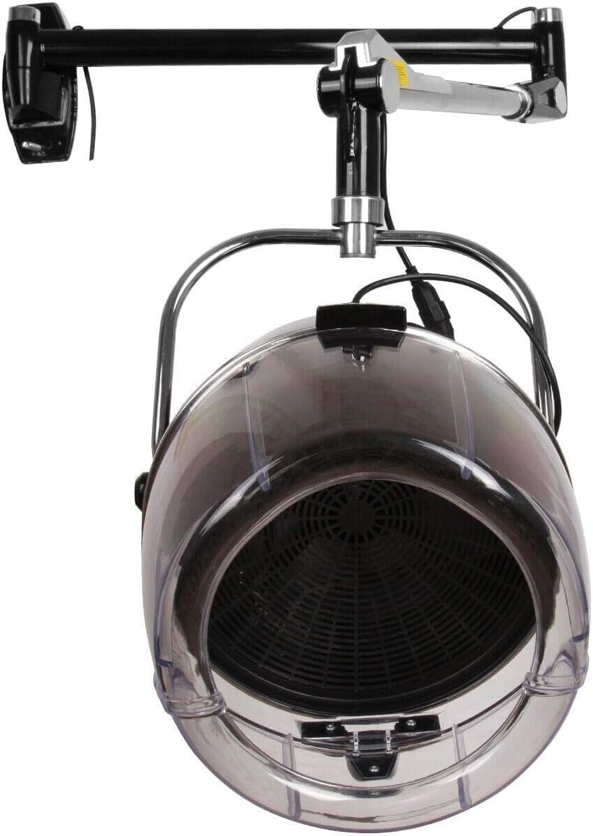 Samger Retractable 900W Wall Mounted Hair Hood Dryer Professional Hair Dryer with Flexible Swivel Arm Built-in 60min Timer Adjustable Temperature 70℃