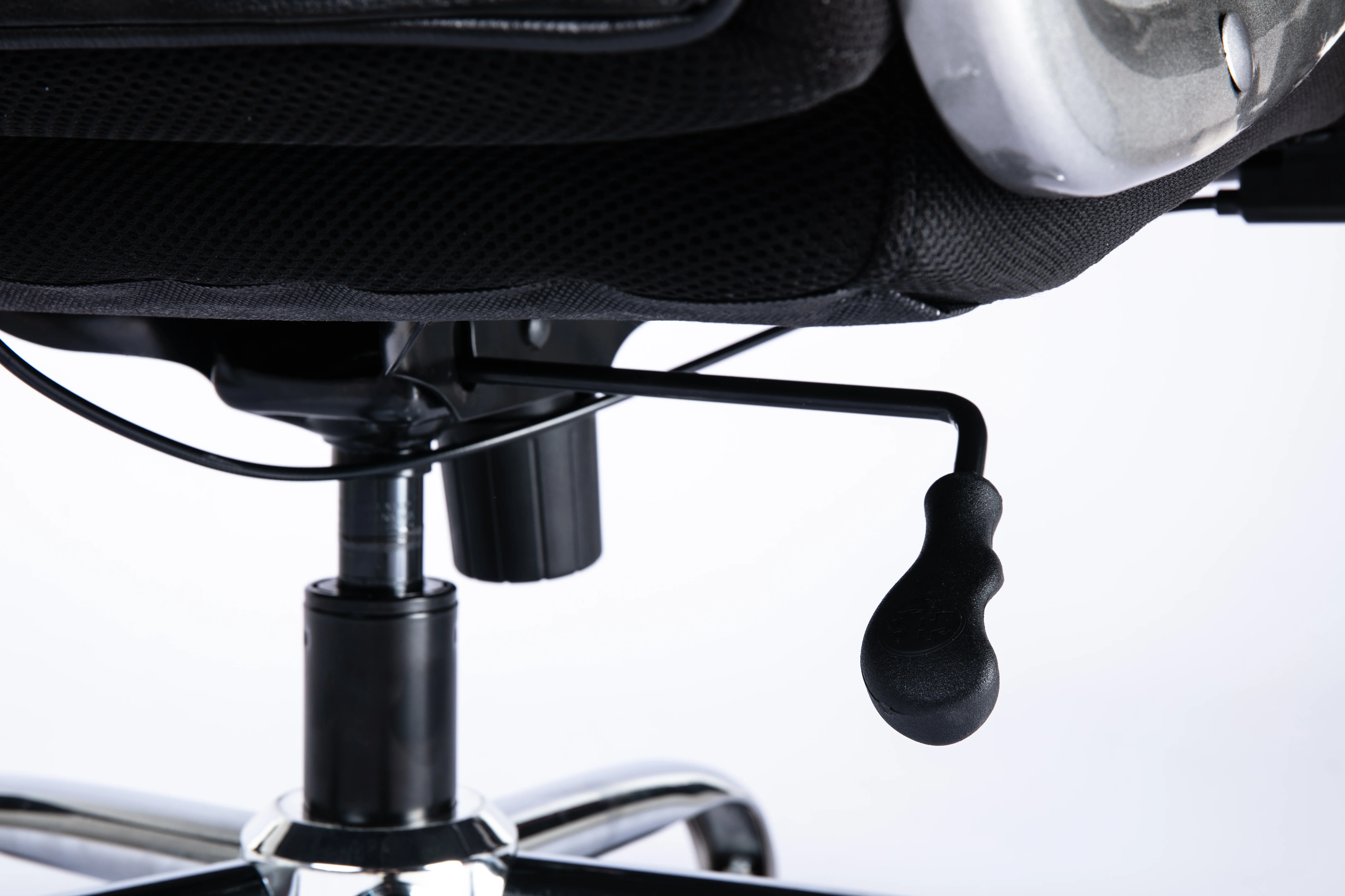 FOAUUH High Back Office Chair with Lifting Headrest, Adjustable Built-in Lumbar Support, Flip Arms