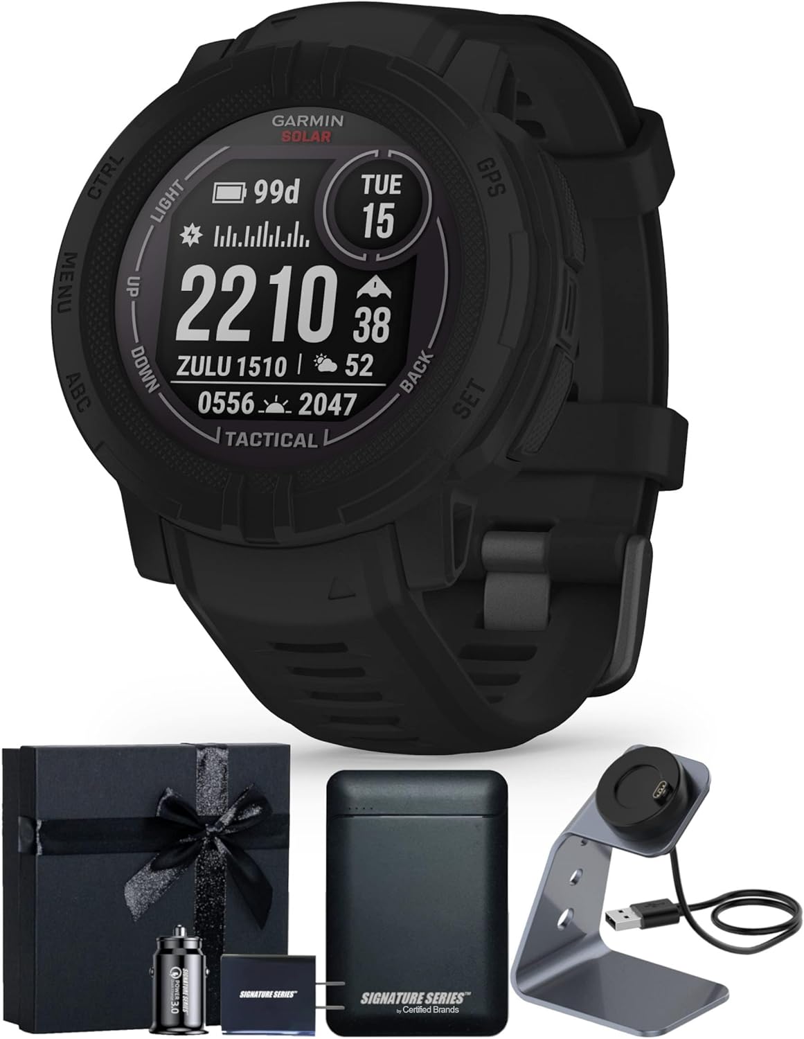 Garmin Instinct 2 Solar Tactical, Rugged Outdoor GPS Smartwatch, Black | Heart Rate Monitor, Built-in Sports Apps, Solar Charging
