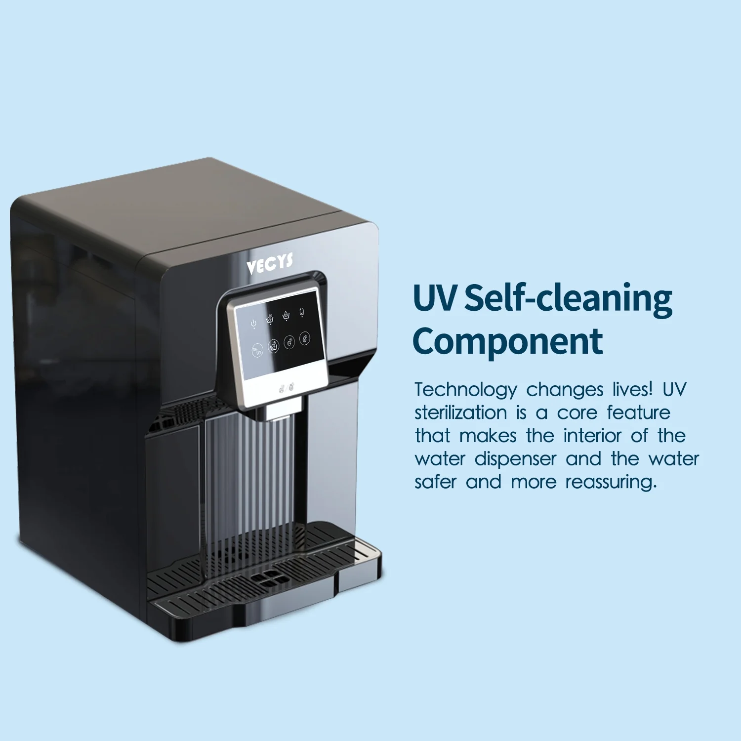 VECYS Water Cooler Dispenser with Built-in Ice Maker