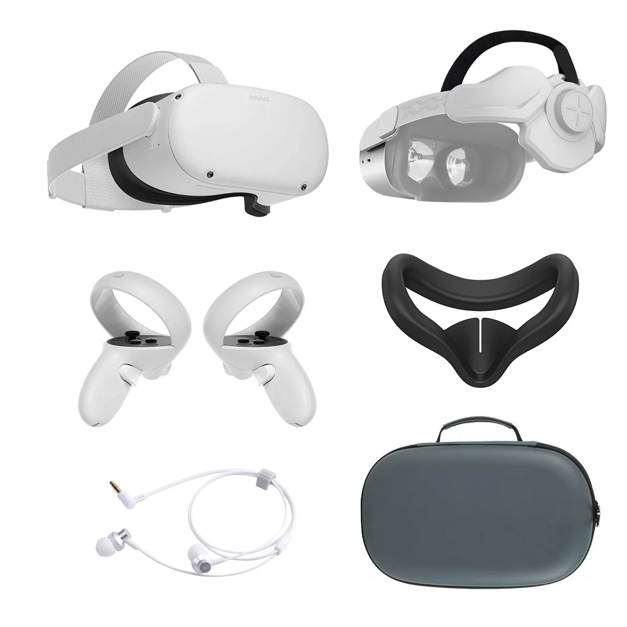 2021 Meta Oculus Quest 2 All-In-One VR Headset, Touch Controllers, 256GB SSD, 1832x1920 up to 90 Hz Refresh Rate LCD, 3D Audio, Mytrix Head Strap