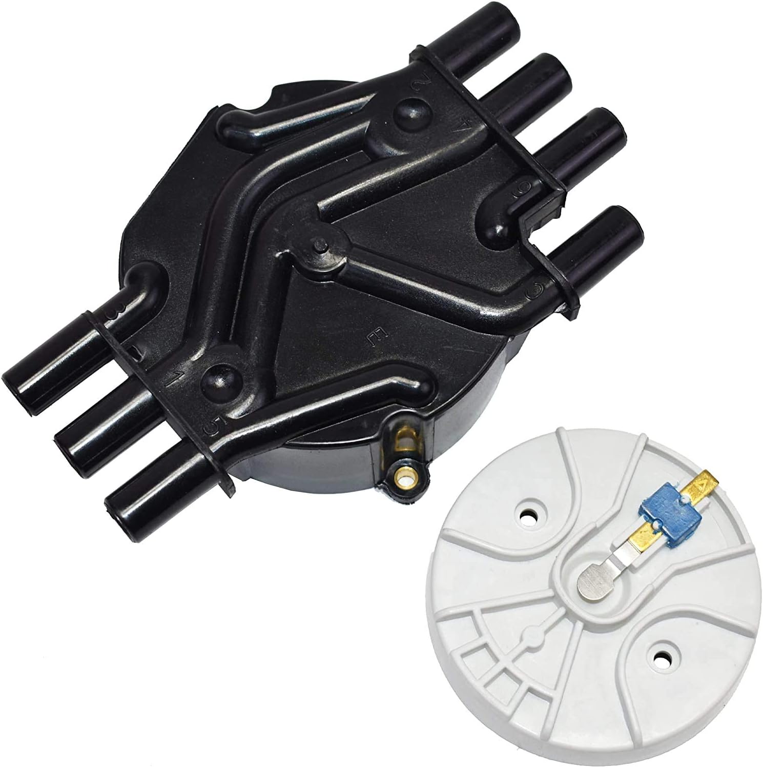 A-Team Performance - Distributor Cap, Rotor, Remote Ignition Coil Tune Up Kit, and 8.0mm Spark Plug Wires Kit