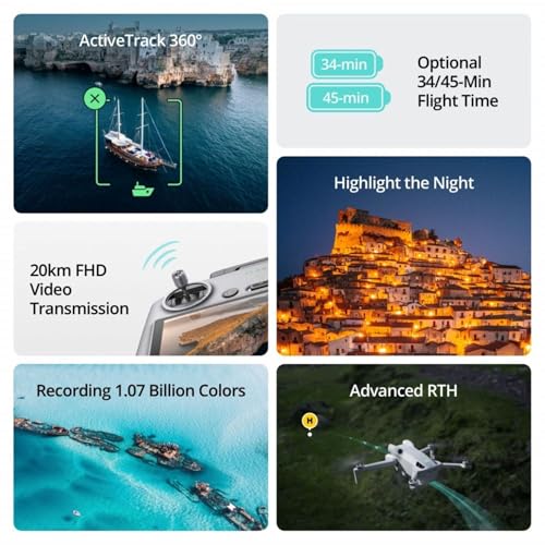 DJI Mini 4 Pro (DJI RC-N2), Drones with Camera for Adults 4K, Under 0.549 lbs/249 g, 34 Mins Flight Time, 20km Max Video Transmission Distance