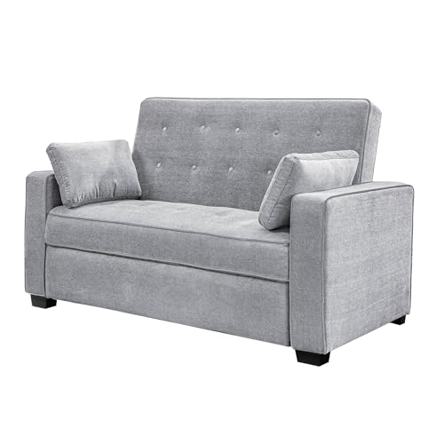 Serta Ainsley 72.6" Convertible Sleeper Sofa, Queen Size, Dreamcoil Comfort, Soft Velvet Fabric, Navy