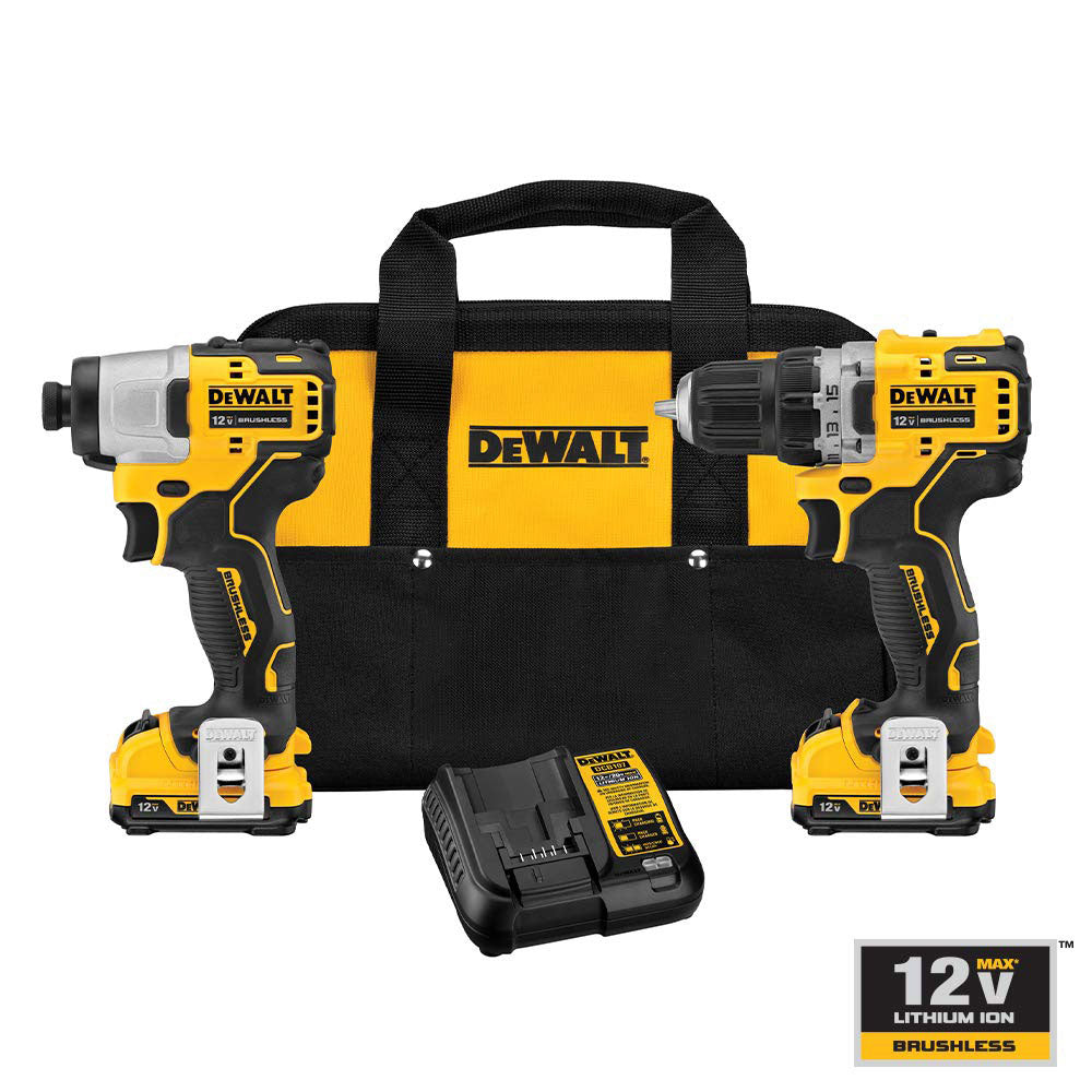 DeWalt DCK221F2 XTREME 12V MAX Brushless Cordless Drill & Impact Driver Combo Kit