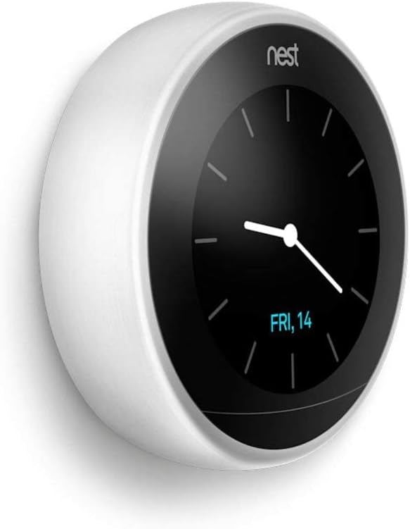 Google Nest Learning Thermostat - Programmable Smart Thermostat for Home - 3rd Generation Nest Thermostat - Compatible with Alexa - White (Renewed)