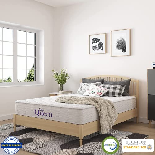 NapQueen 6 Inch Innerspring Twin Size Medium Firm Support Relief Mattress, Bed in a Box, White