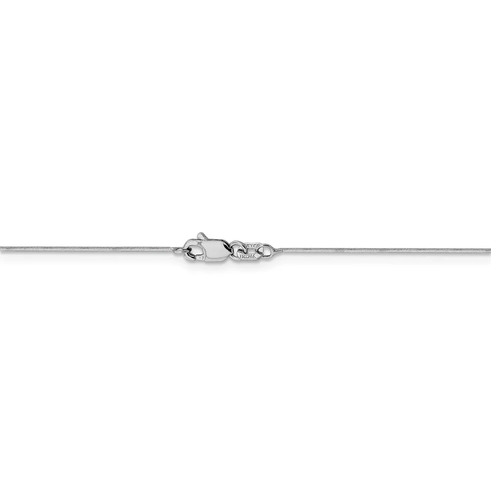 Real 14kt White Gold .7mm Octagonal Snake Chain; 18 inch; Lobster Clasp; for Adults and Teens; for Women and Men