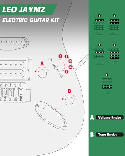 Leo Jaymz 39" Full Size ST Style Electric Guitar Starter Kit with SSH Pickup, 5W Portable Amp, Tuner, Gig Bag, Strap & Accessories (Violet Ocean)