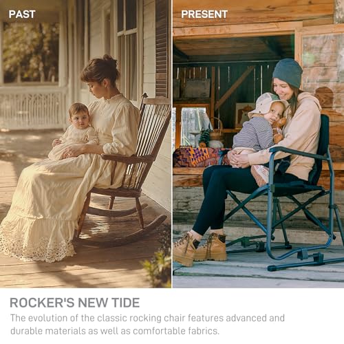 EVER ADVANCED Rocking Chair Outdoor, Quick Set Rocker Camping Chair for Adult, Foldable Rocker Chair Lightweight
