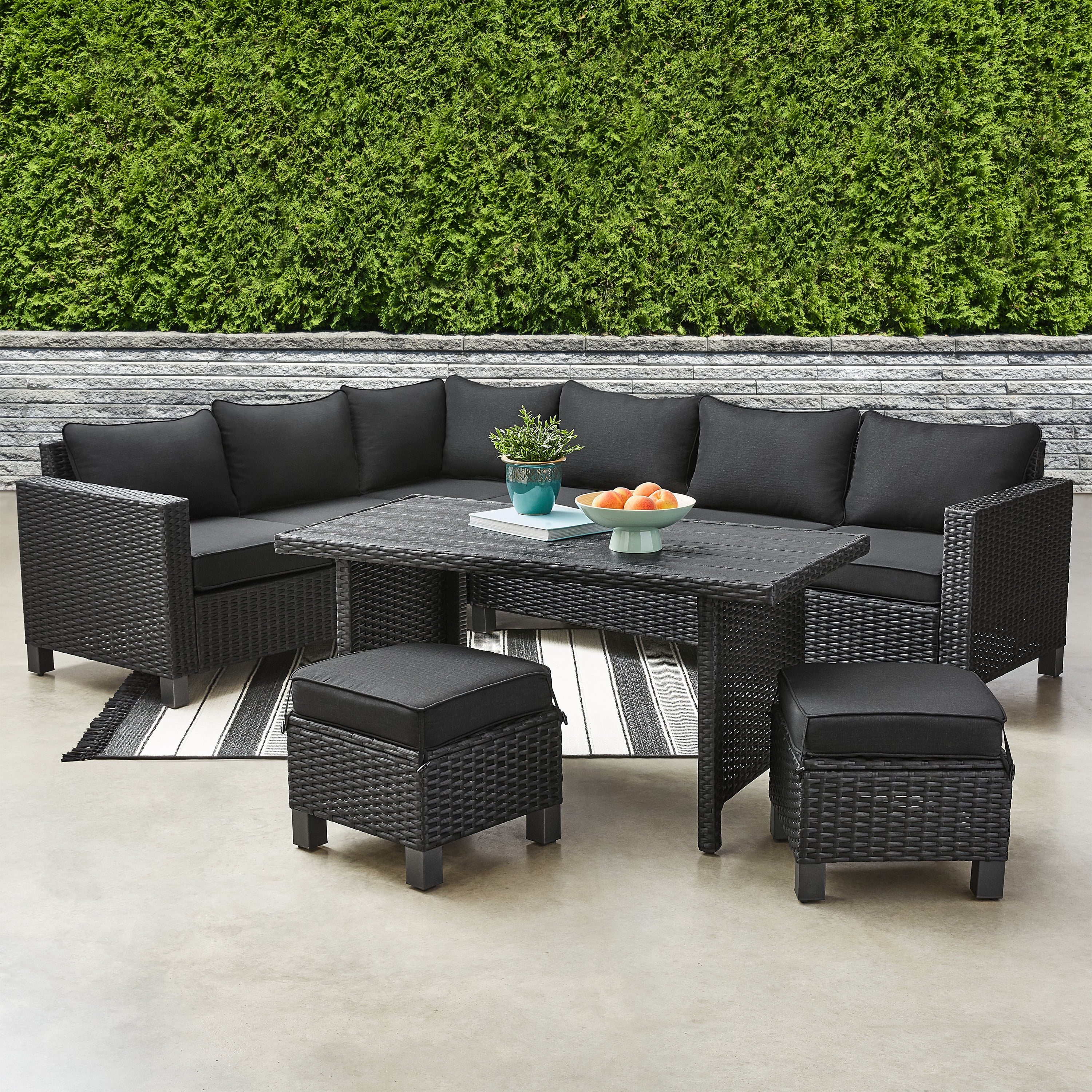 Better Homes & Gardens Brookbury 5-Piece Wicker Sectional Dining Set - Beige