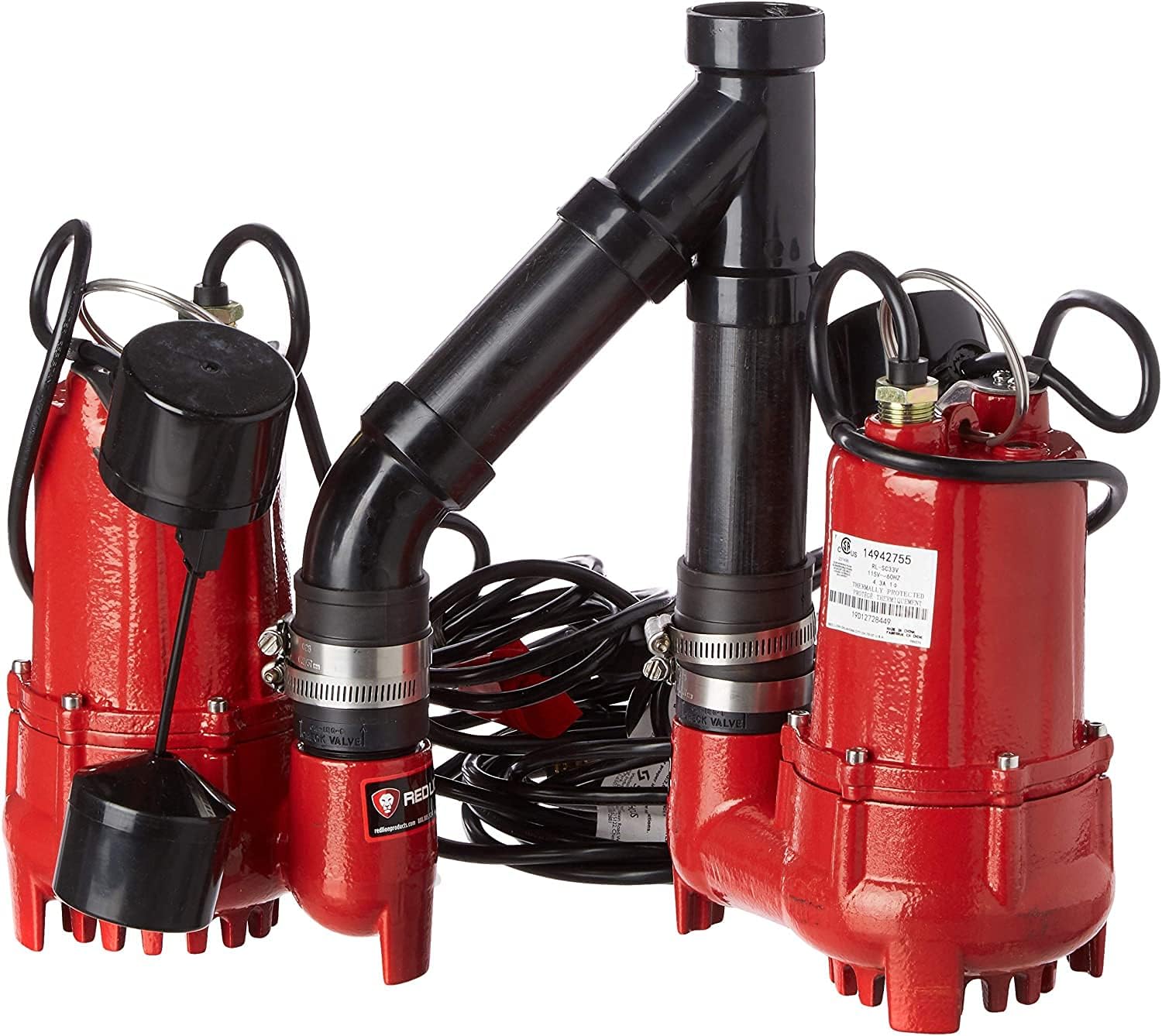 Red Lion RL-SC33DUP RL-SC33DUP 1/3 HP Dual Automatic Cast Iron Sump Pump System with 10-Foot Power Cord, ,