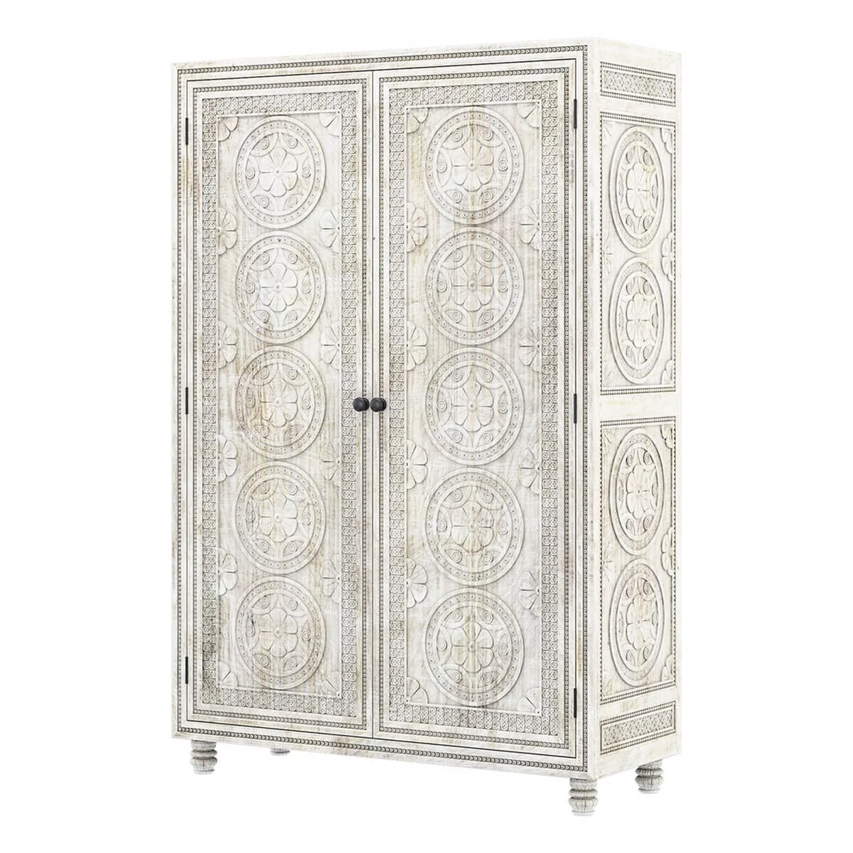KHALIFA Hand carved Wardrobe Armoire