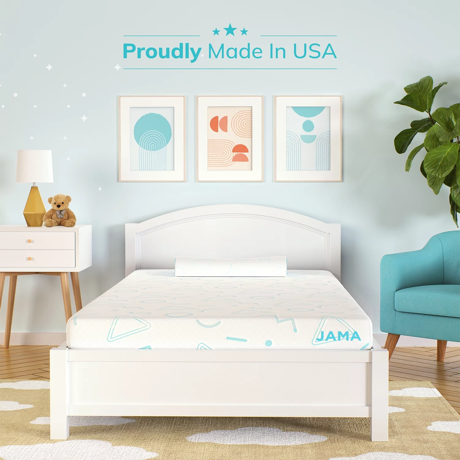 MLILY 5 inch Memory Foam Mattress for Kids, Twin Size Mattress for Bunk Bed, Blue