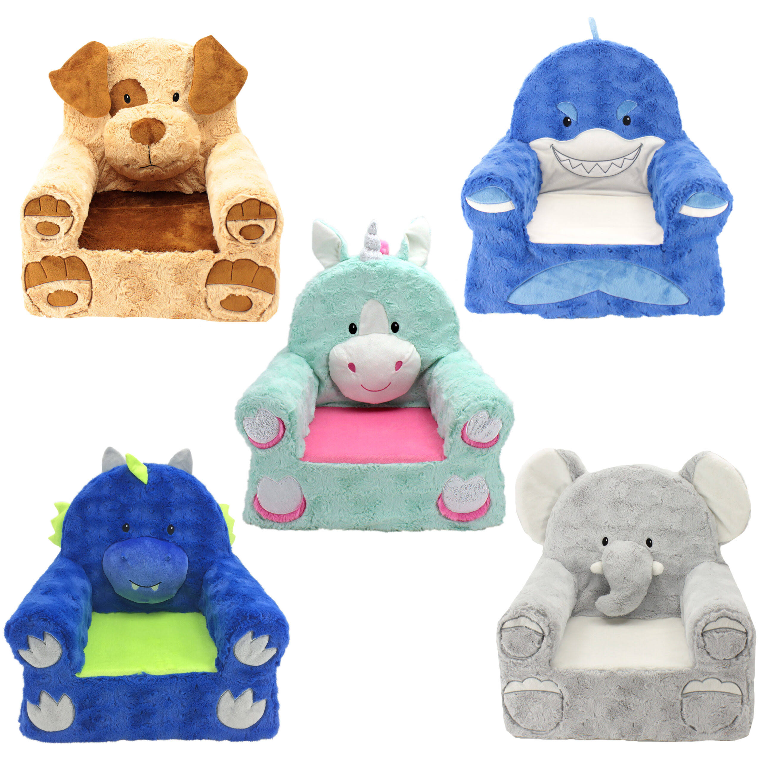 Sweet SEATS Adorable Teal Unicorn Children&s Chair, Machine Washable Removable