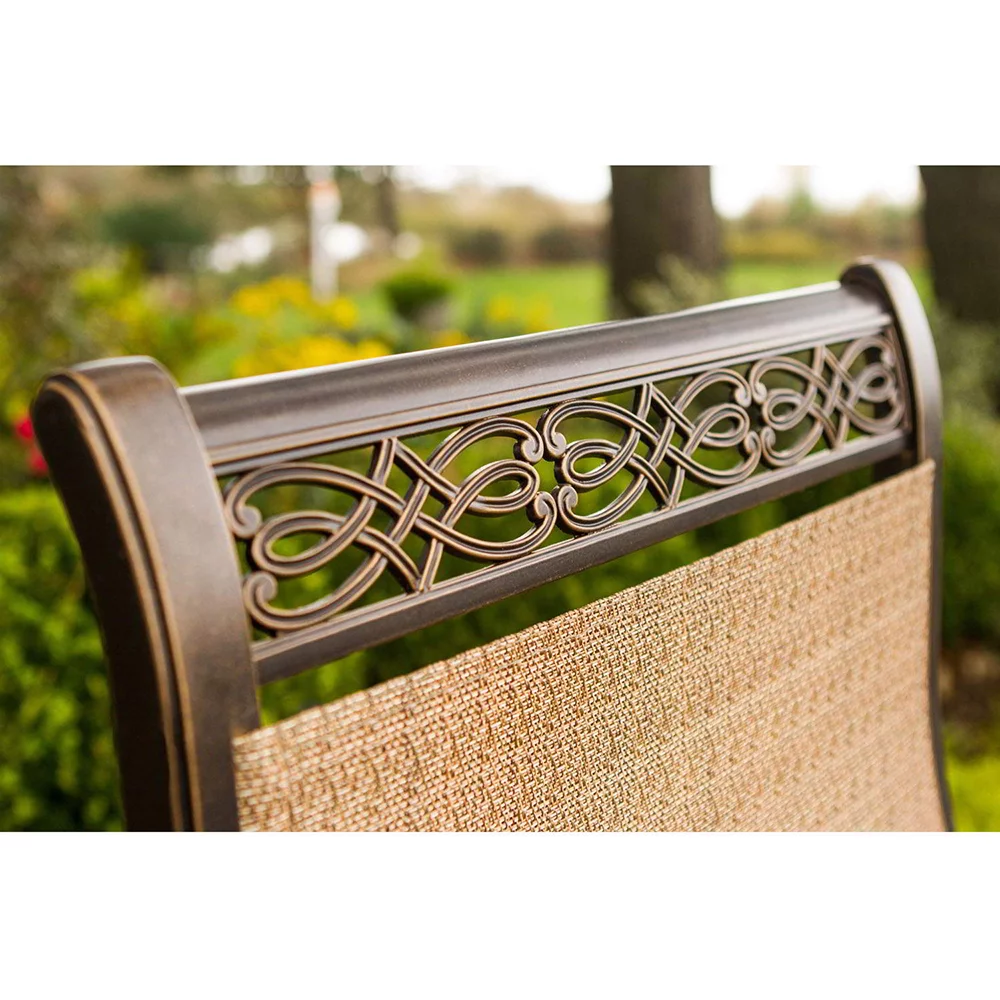 Hanover Manor 9-Piece Aluminum Outdoor Dining Set with Large Square Table, Seats 8