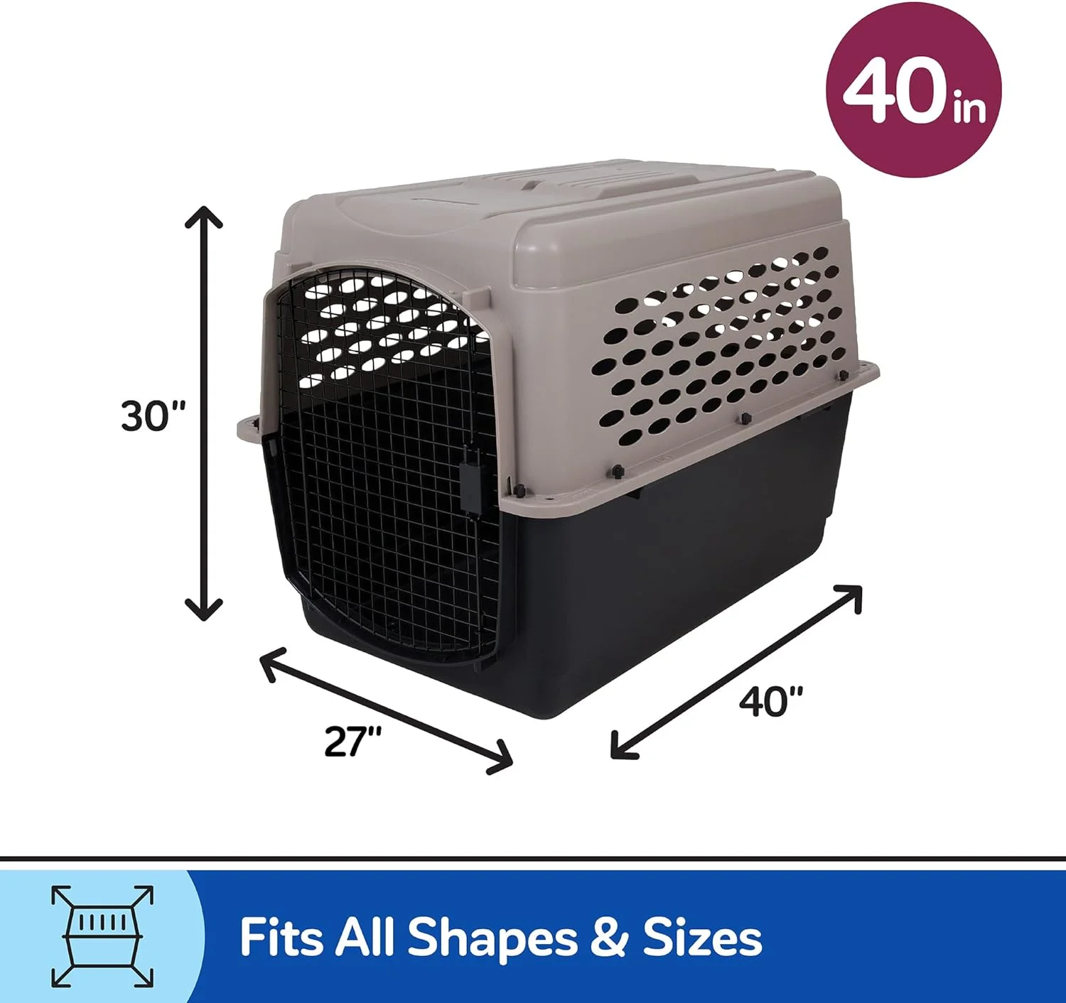 Vibrant Life Pet Kennel 19 X-Small Plastic Dog Crate Portable Carrier for Pets Up To 10 lbs