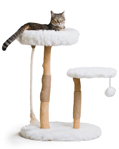 MAU Modern Cat Tower - Wooden Cat Scratching Tree & Condo - Luxury Collection - Cat Lovers Gift